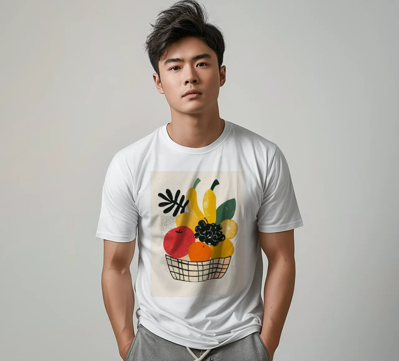 Cesto di frutta in stile retrò t-shirt da Pop and Fruits - Affiches & posters