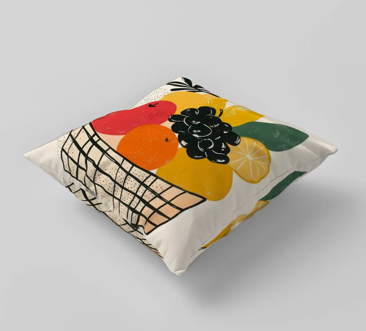 Obstkorb im Retro-Chic Kissen von Pop and Fruits - Affiches & posters
