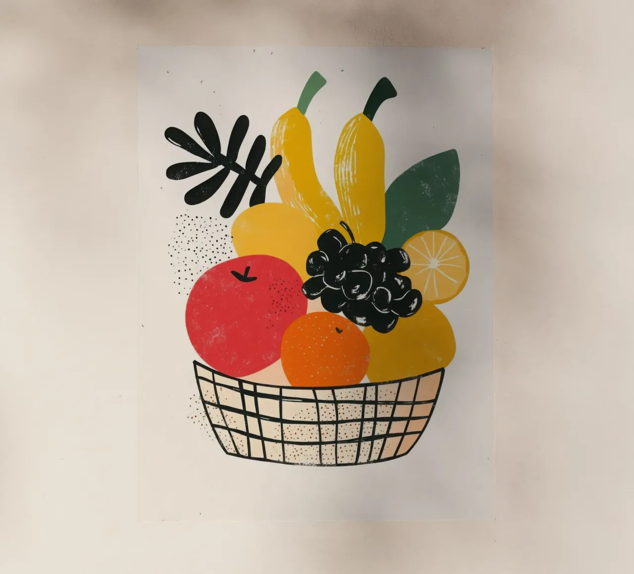 Cesto di frutta in stile retrò pellicola backlit da Pop and Fruits - Affiches & posters