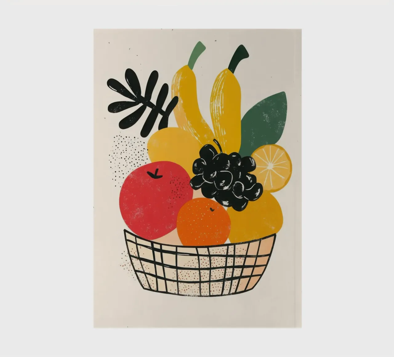 Cesto di frutta in stile retrò diario da Pop and Fruits - Affiches & posters