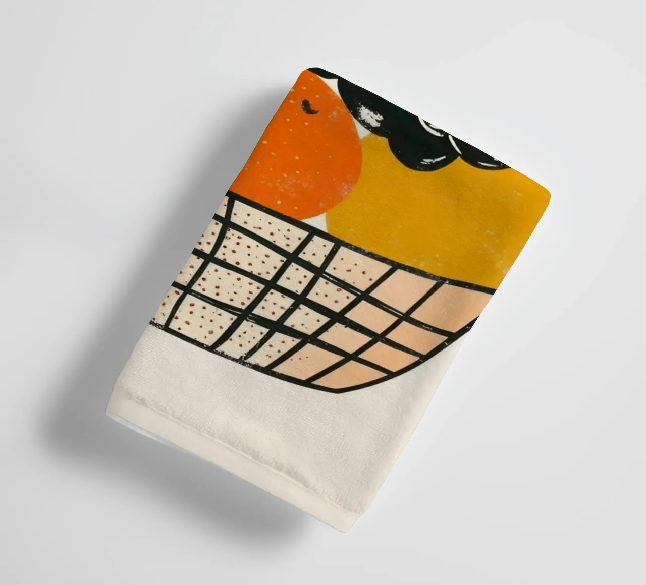 Cesta de fruta retro-chic toalla de baño de Pop and Fruits - Affiches & posters