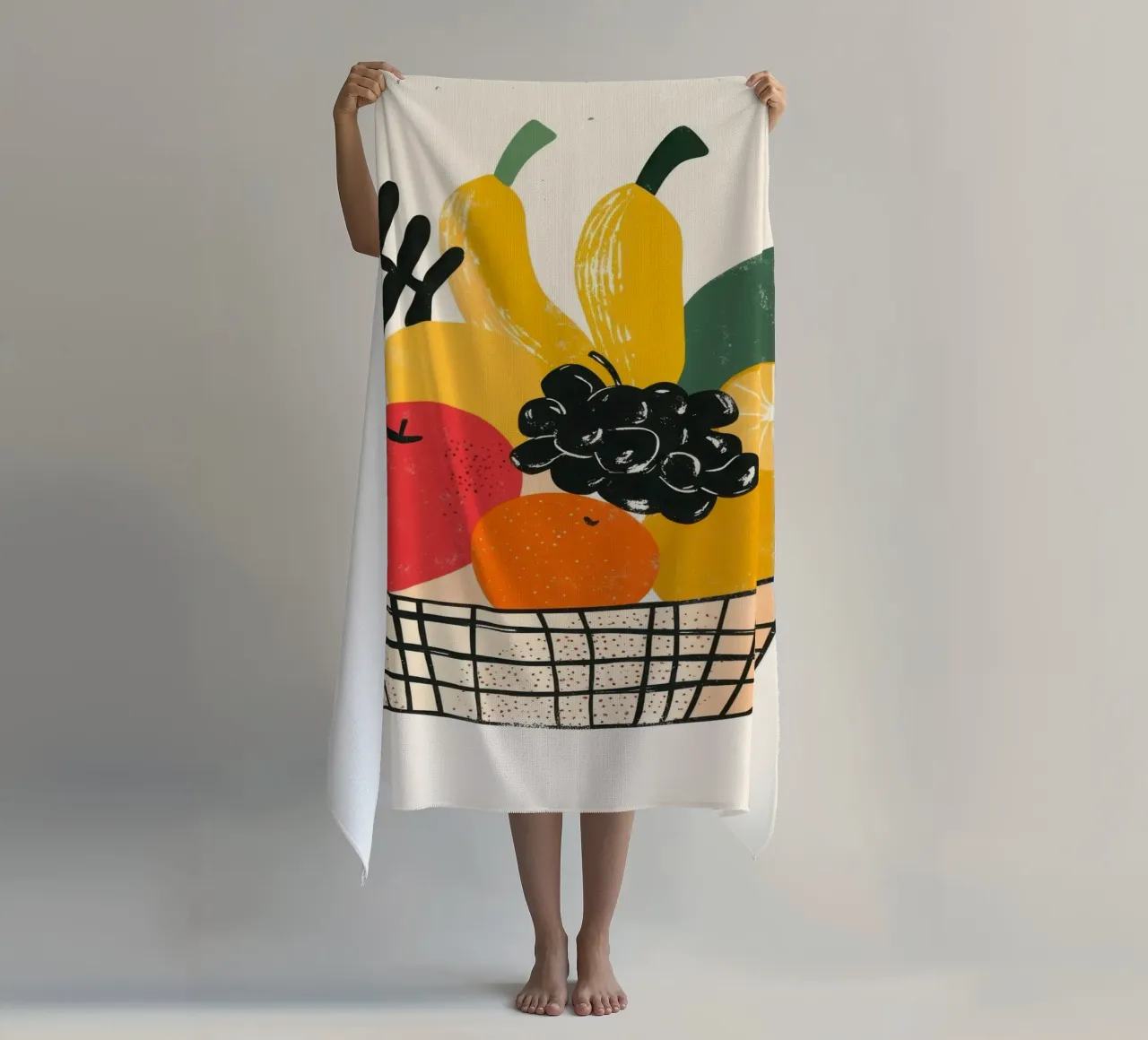 Cesto di frutta in stile retrò telo mare da Pop and Fruits - Affiches & posters
