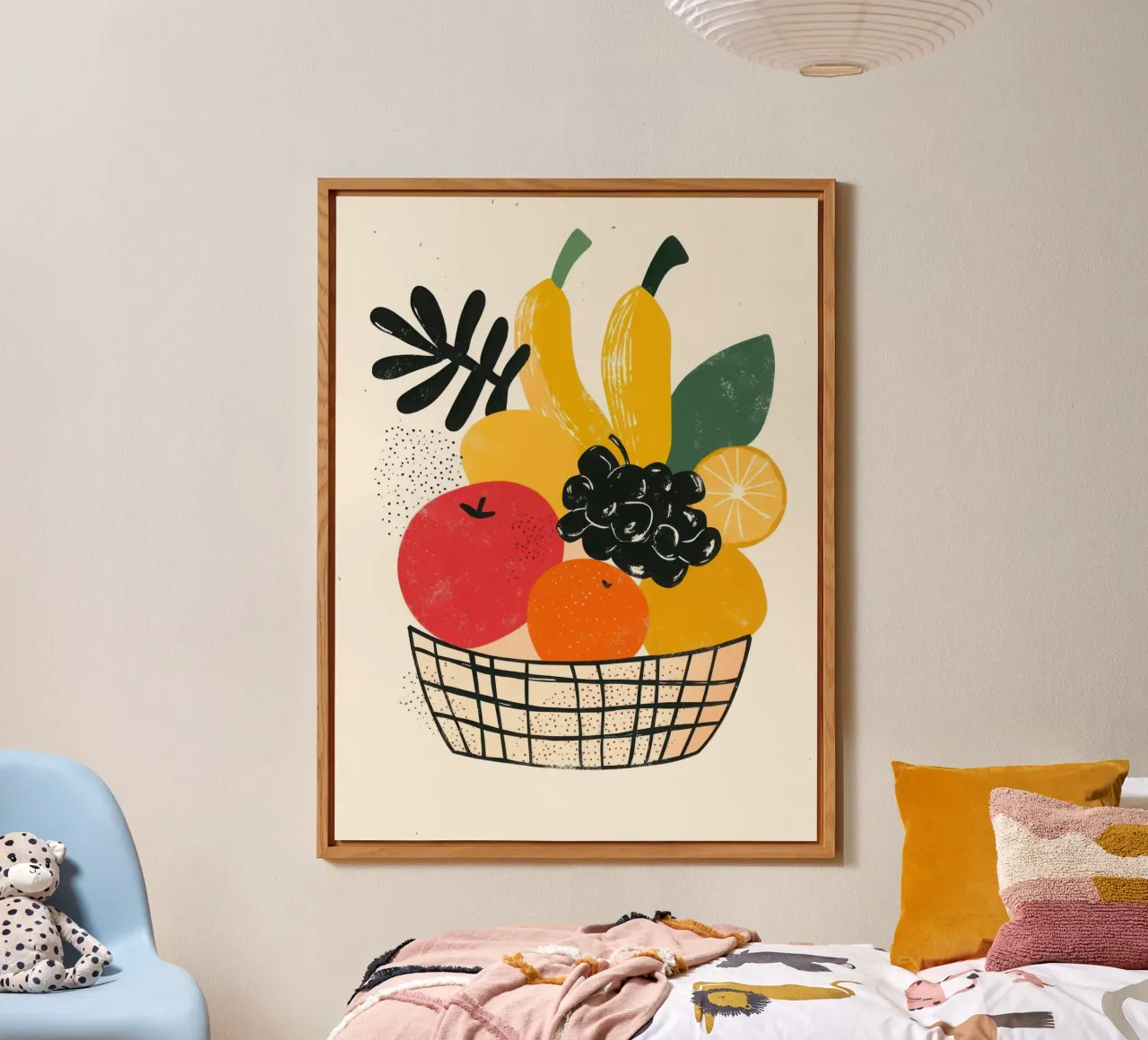Cesto di frutta in stile retrò alluminio dibond da Pop and Fruits - Affiches & posters