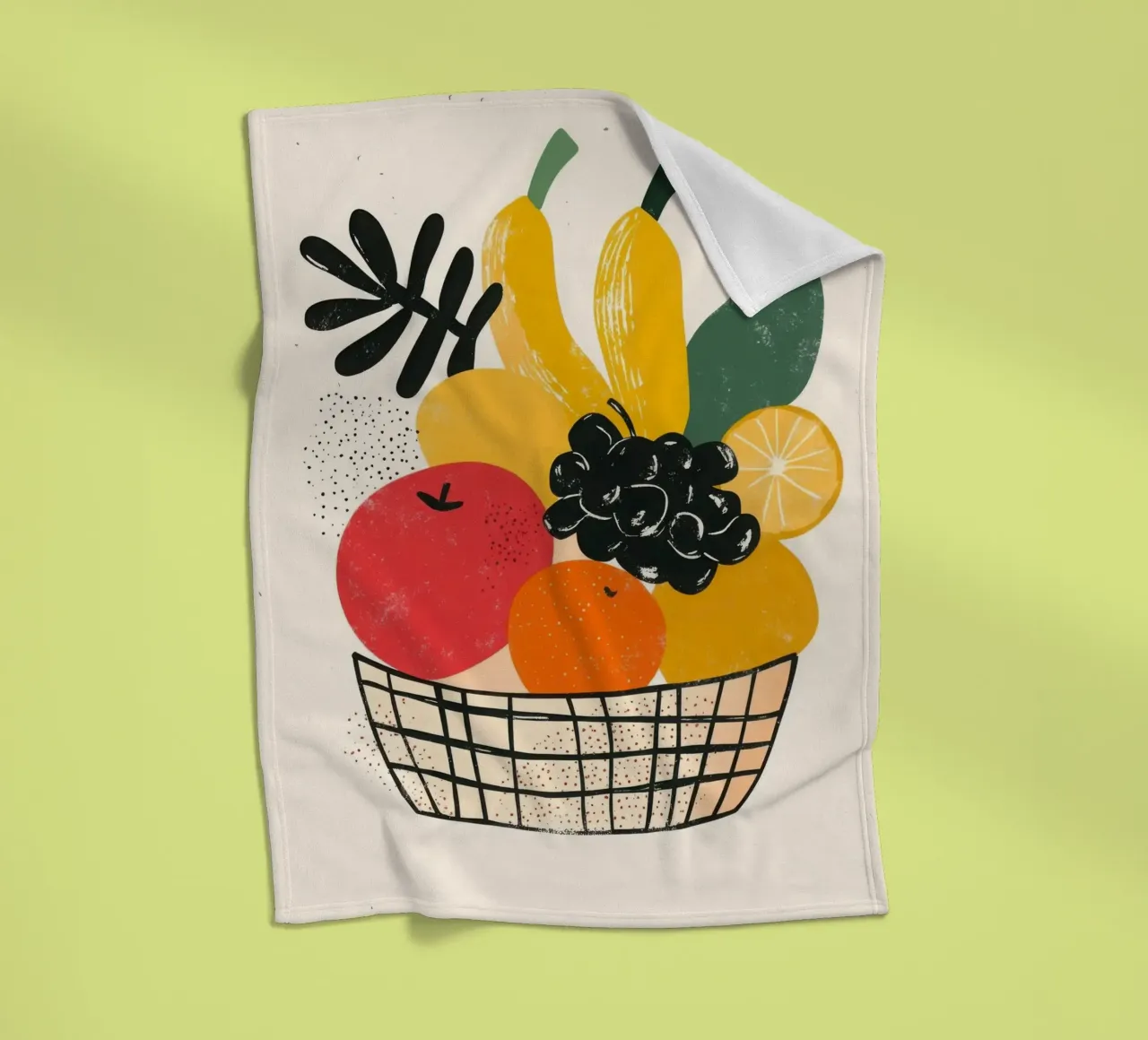 Cesto di frutta in stile retrò coperta in pile da Pop and Fruits - Affiches & posters