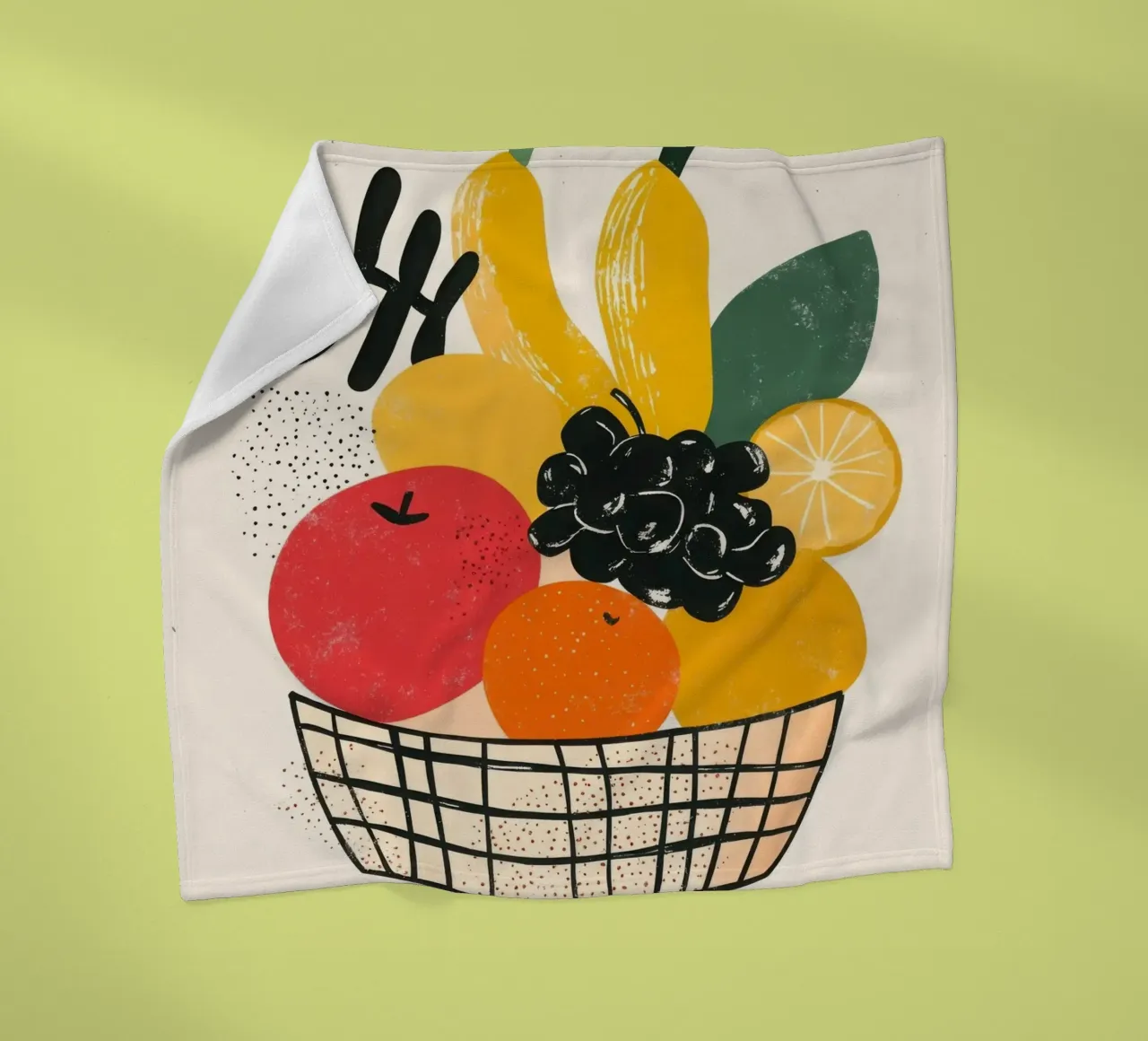 Cesto di frutta in stile retrò coperta in pile da Pop and Fruits - Affiches & posters