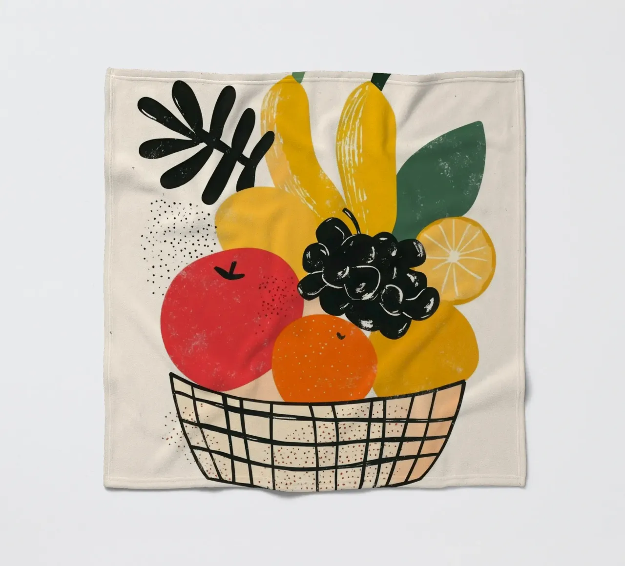 Cesta de fruta retro-chic manta de franela de Pop and Fruits - Affiches & posters