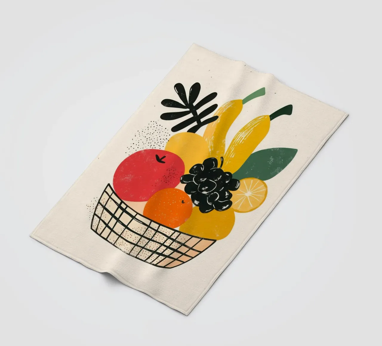 Cesto di frutta in stile retrò coperta in pile da Pop and Fruits - Affiches & posters