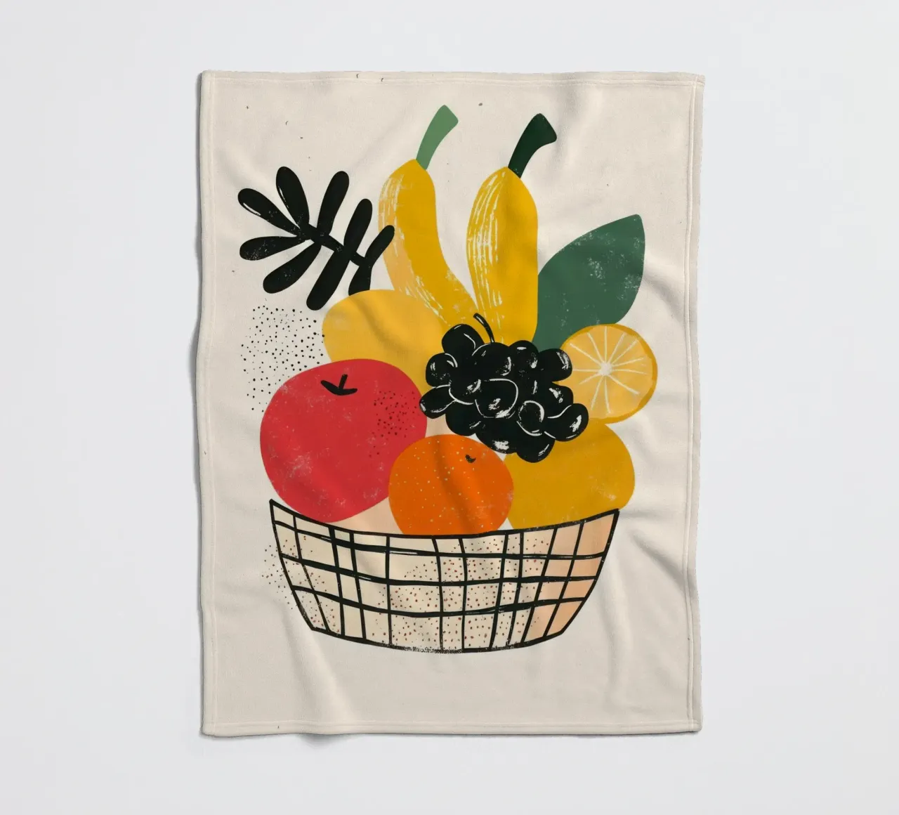 Cesto di frutta in stile retrò coperta in pile da Pop and Fruits - Affiches & posters