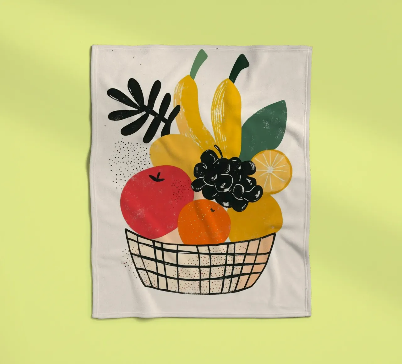 Cesta de fruta retro-chic manta de franela de Pop and Fruits - Affiches & posters