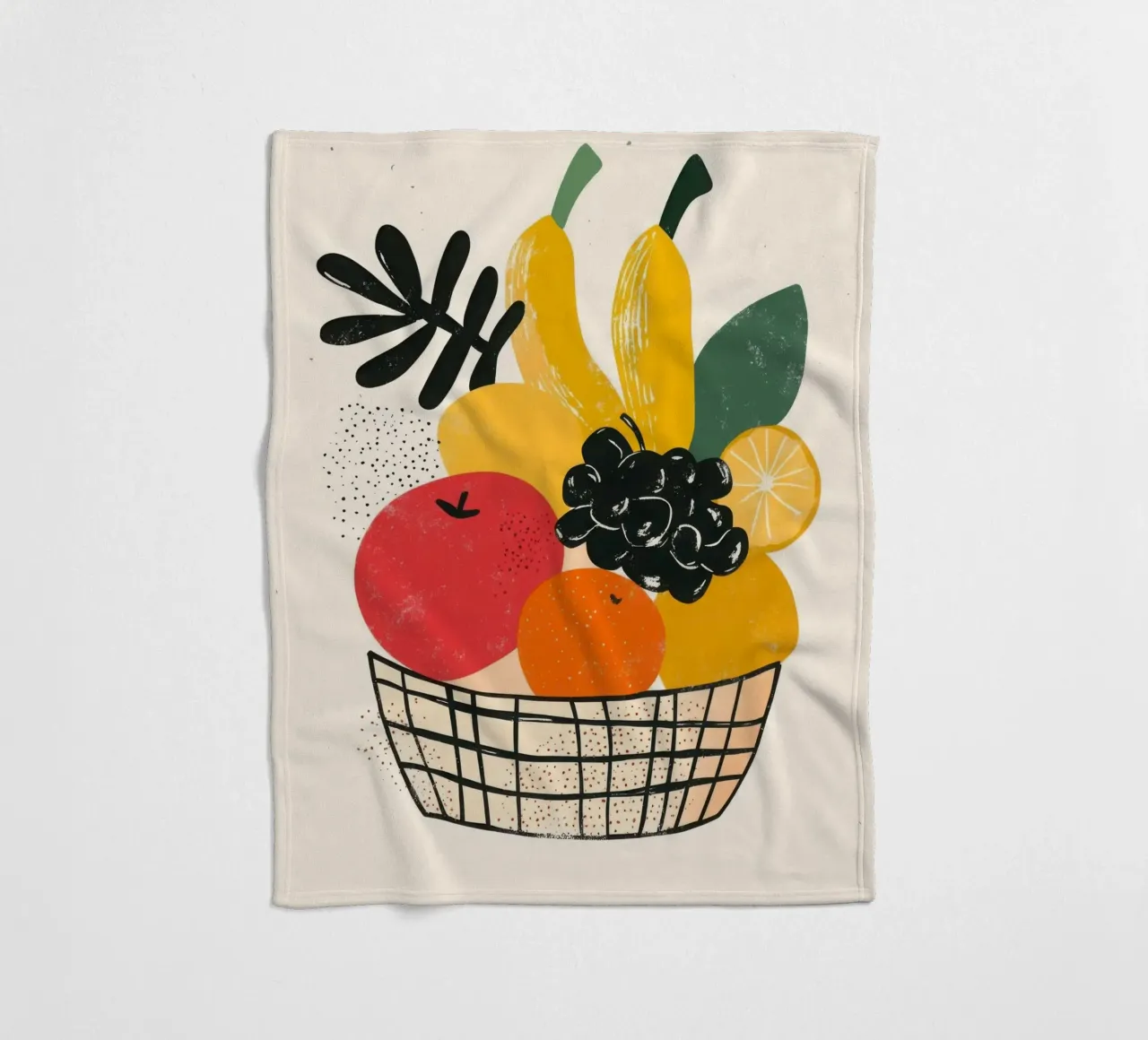 Cesta de fruta retro-chic manta de franela de Pop and Fruits - Affiches & posters