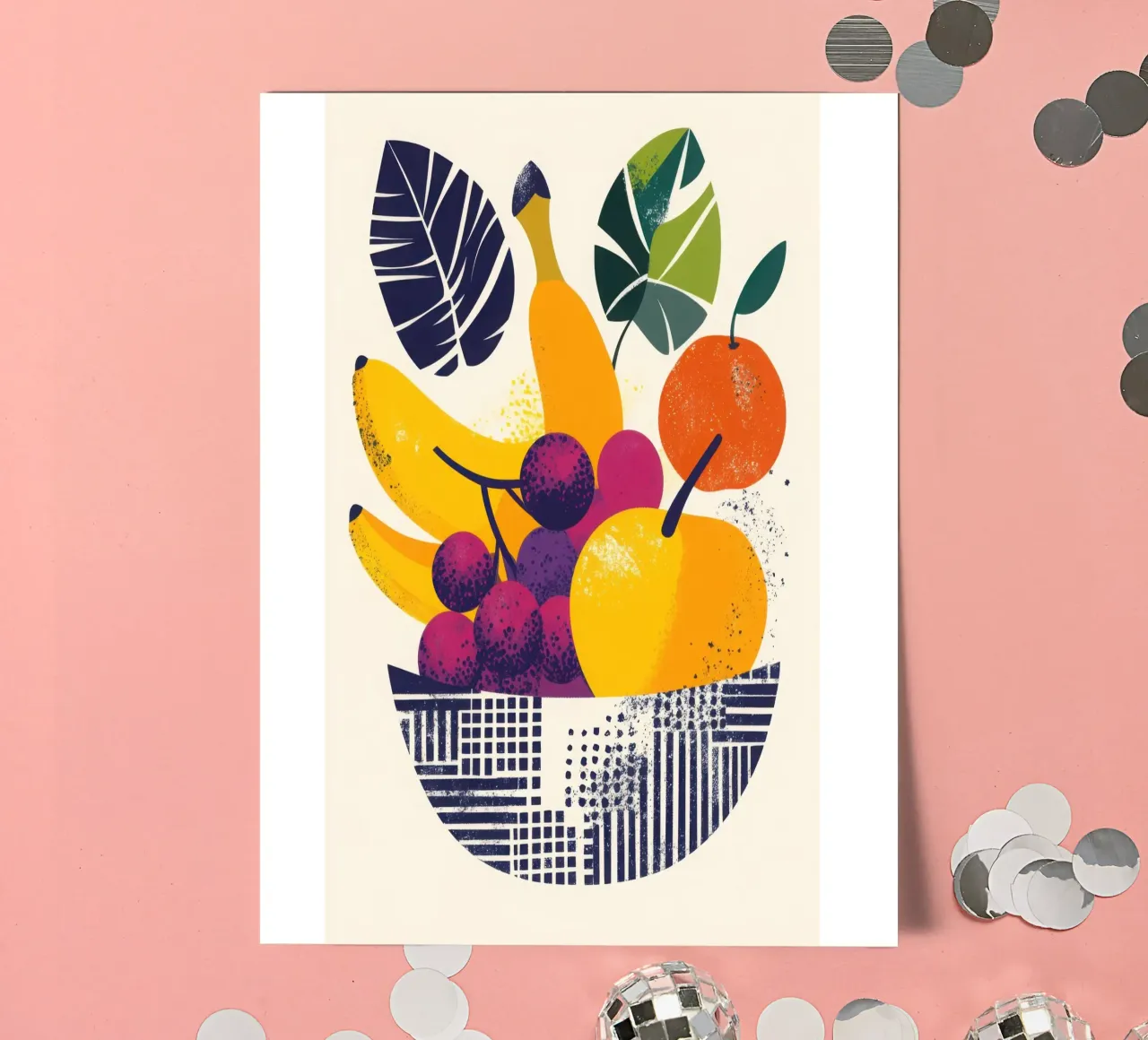 Natura geometrica - esplosioni di gusto foglio adesivo da Pop and Fruits - Affiches & posters