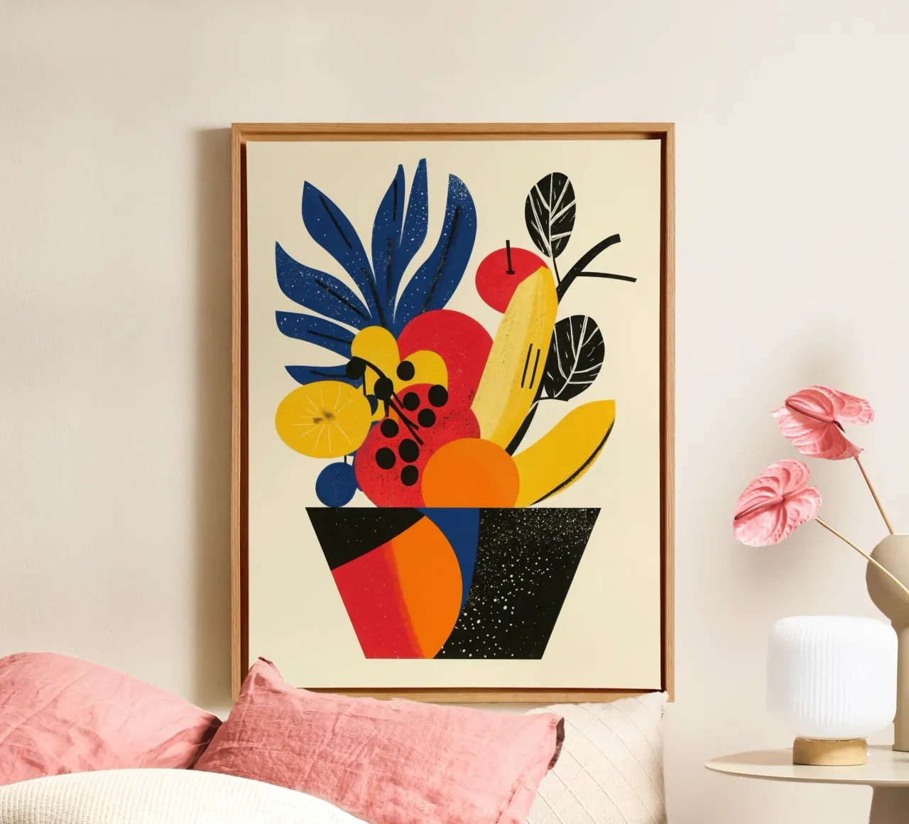 Corne d'Abondance Tropicale - Un vortice di sapori tela da Pop and Fruits - Affiches & posters