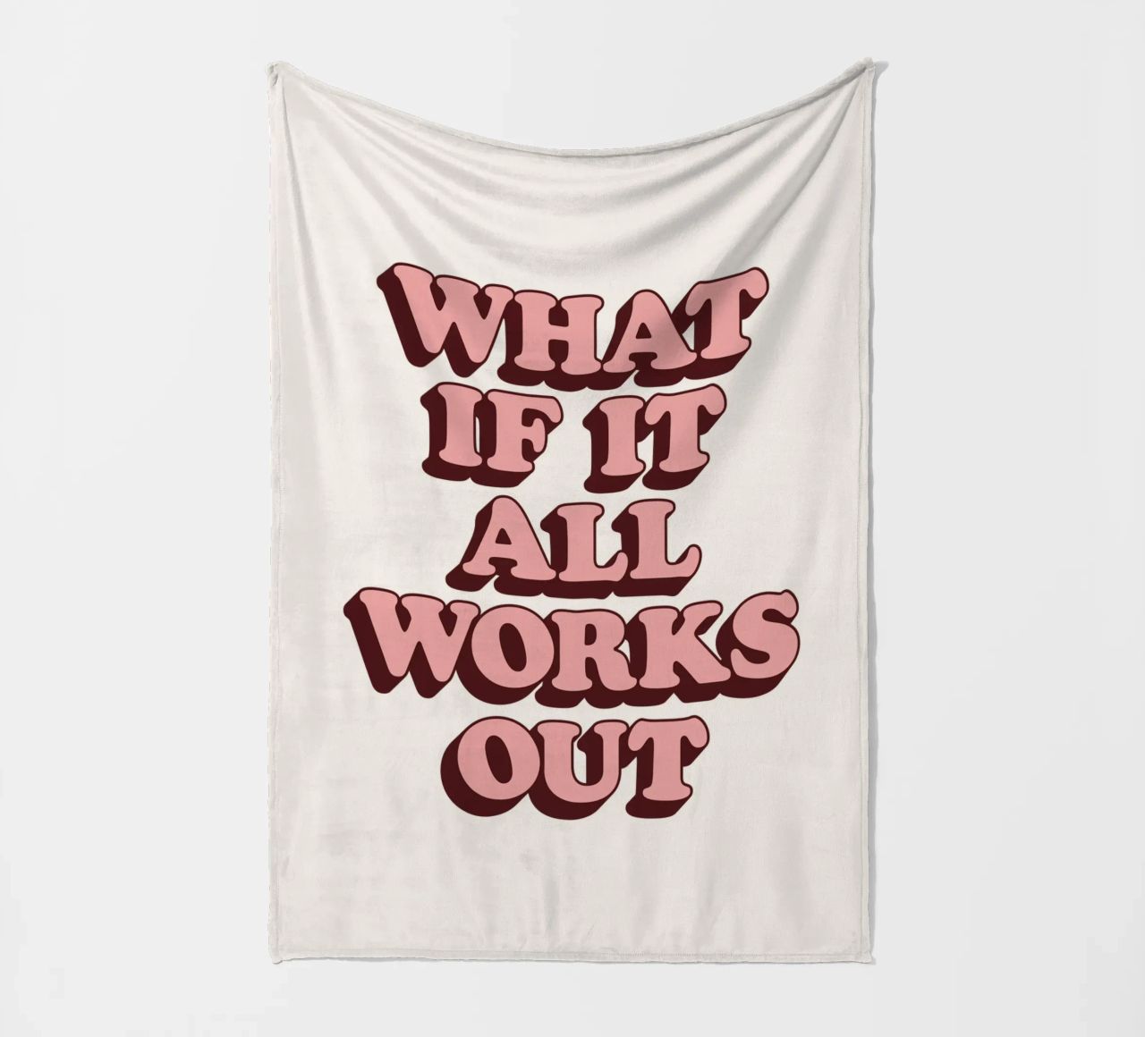 What if it All Works Out Retro Optimistic Inspirational Type fleece blanket by THE MOTIVATED TYPE