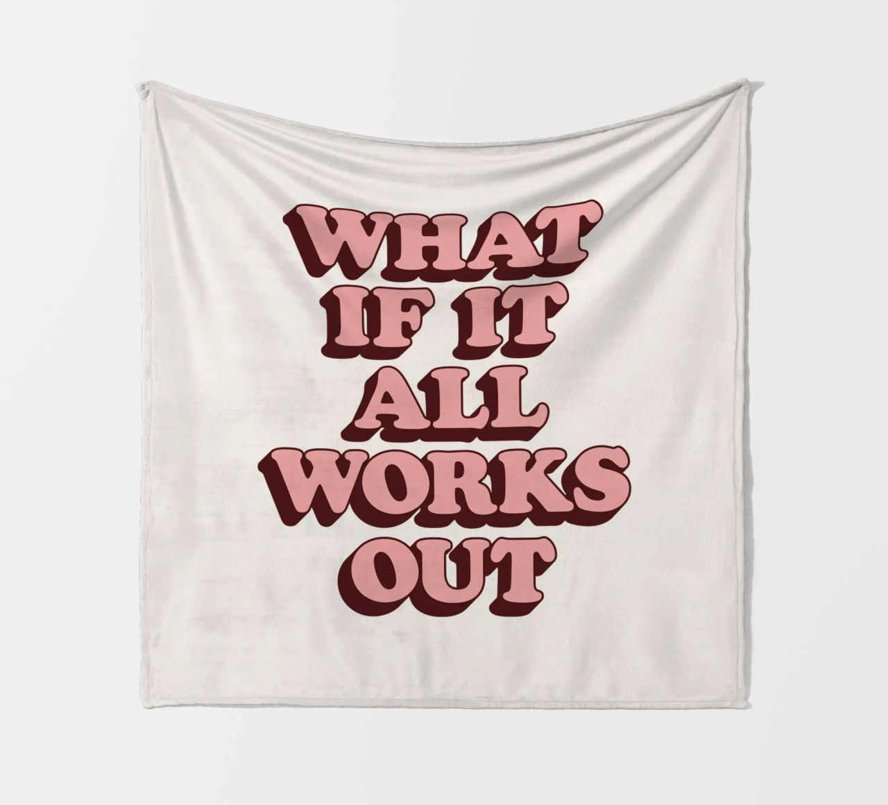 What if it All Works Out Retro Optimistic Inspirational Type fleece blanket by THE MOTIVATED TYPE