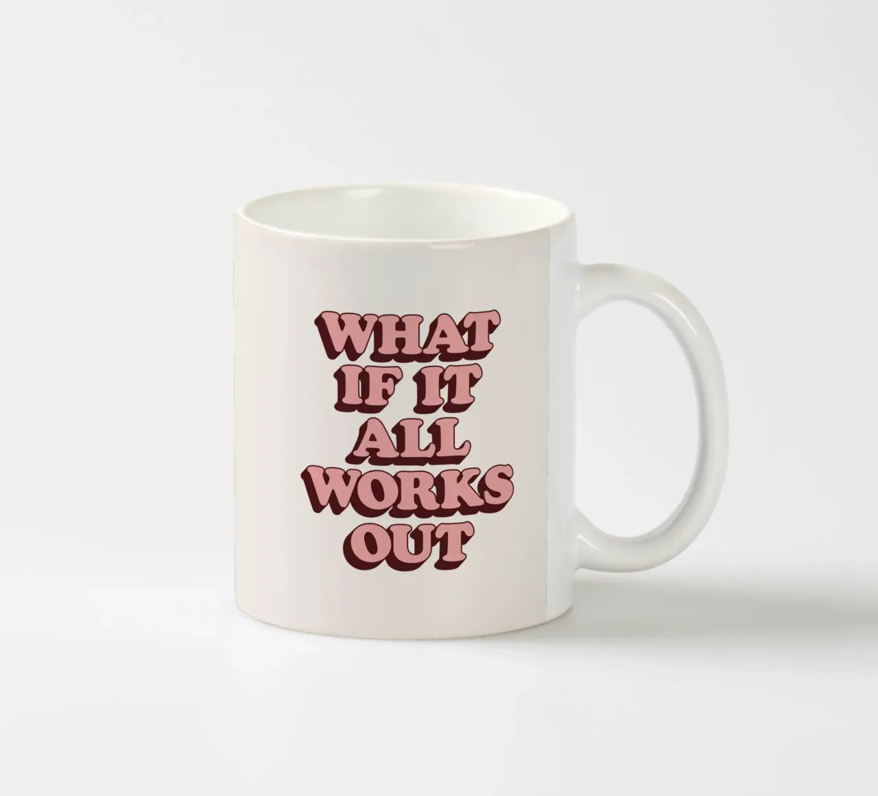Et si tout se passait bien Rétro Optimiste Inspirant Type mug en céramique de THE MOTIVATED TYPE