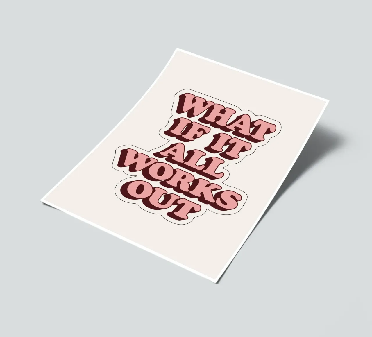 E se tutto si risolvesse in un tipo di ispirazione ottimista e retrò foglio adesivo da THE MOTIVATED TYPE
