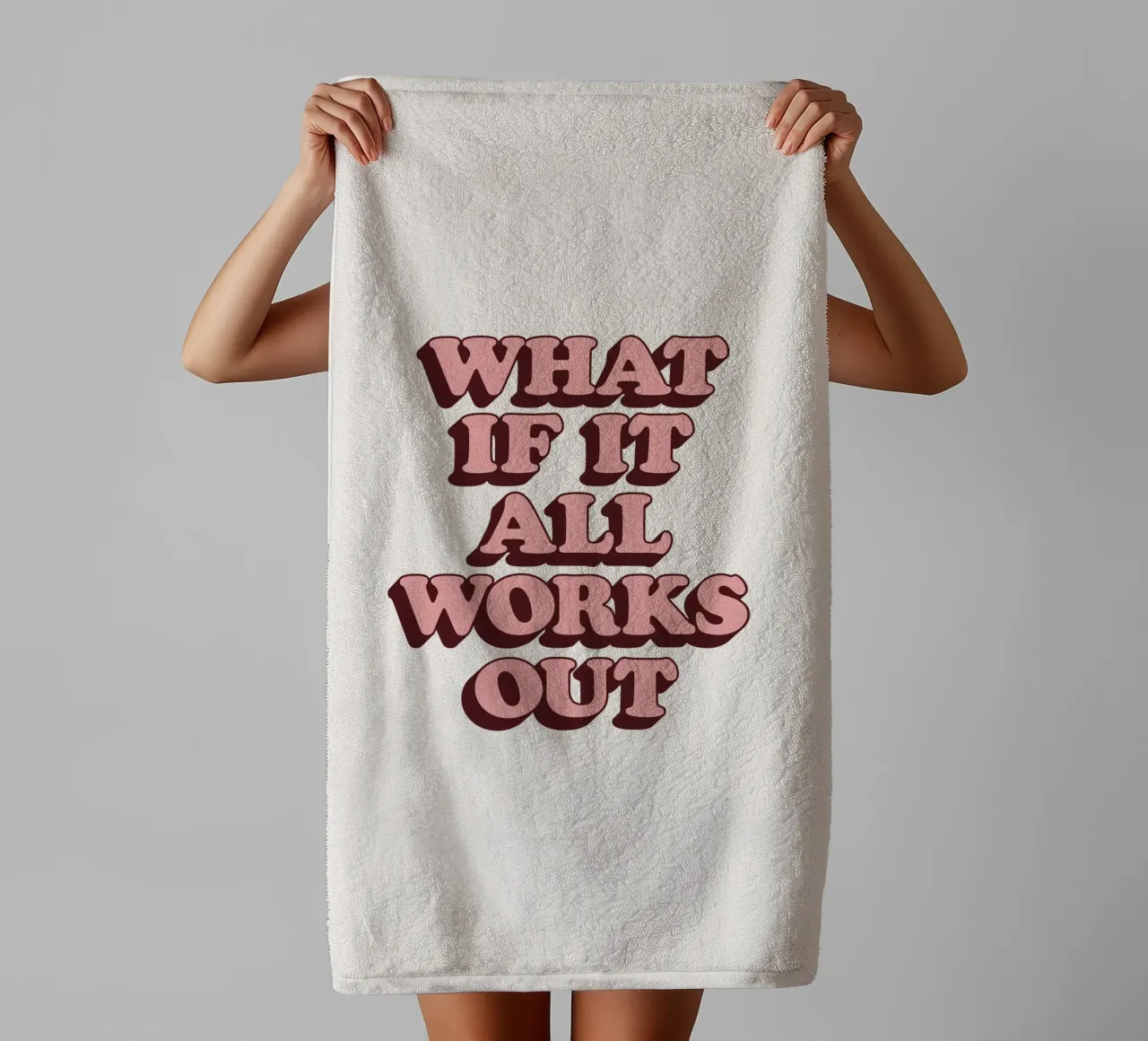 Et si tout se passait bien Rétro Optimiste Inspirant Type serviette de bain de THE MOTIVATED TYPE