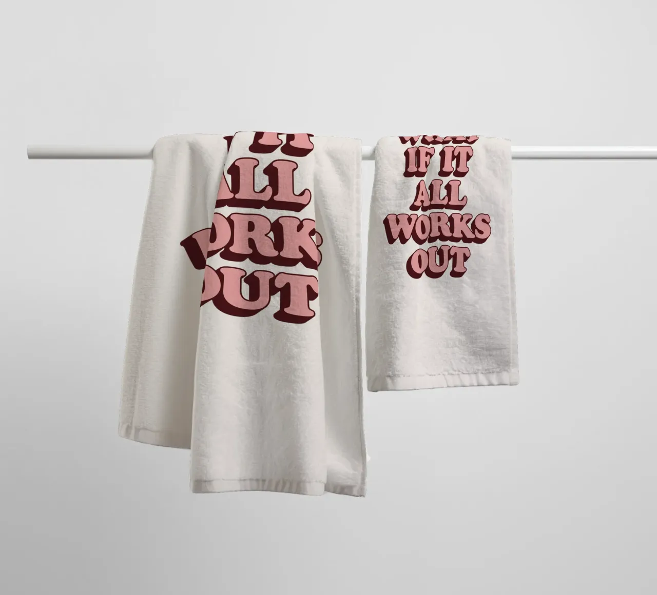 What if it All Works Out Retro Optimistic Inspirational Type towel by THE MOTIVATED TYPE