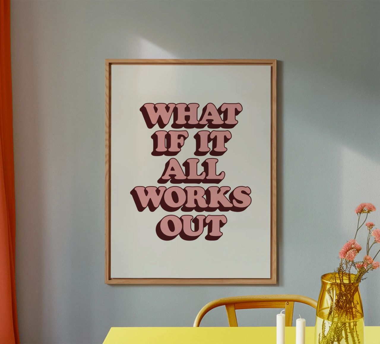 What if it All Works Out Retro Optimistic Inspirational Type alu-dibond by THE MOTIVATED TYPE