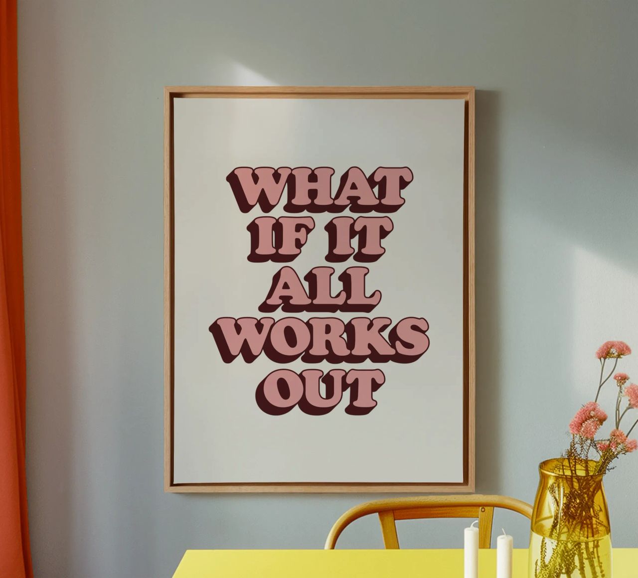 What if it All Works Out Retro Optimistic Inspirational Type canvas by THE MOTIVATED TYPE