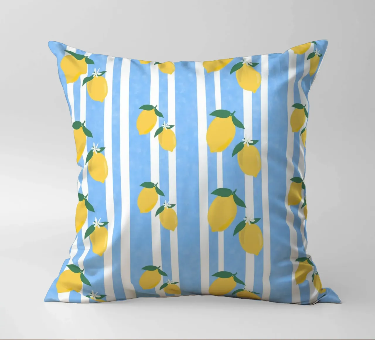Lemon Stripes cuscino da PetrArts