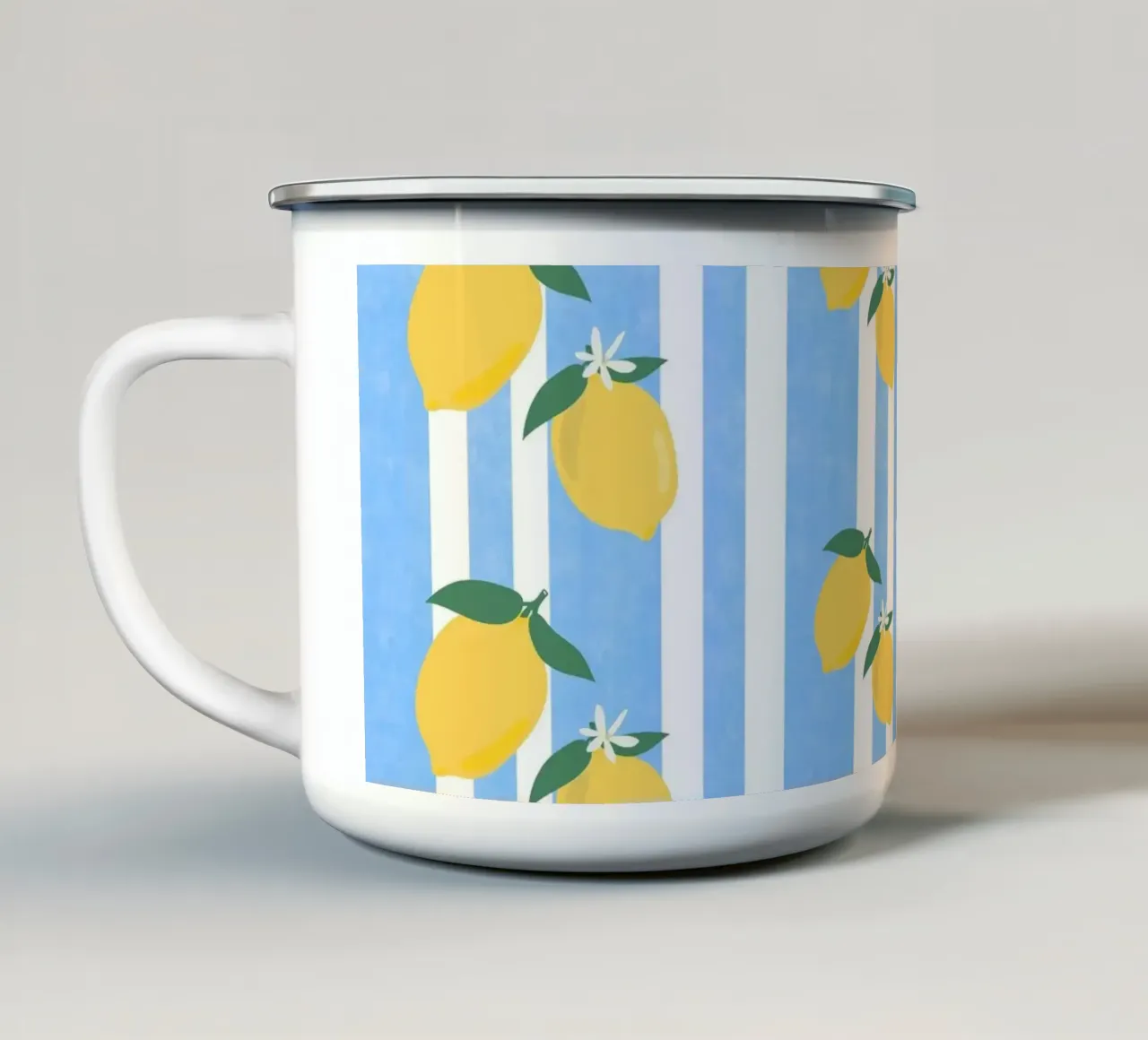 Lemon Stripes tazza in smalto da PetrArts
