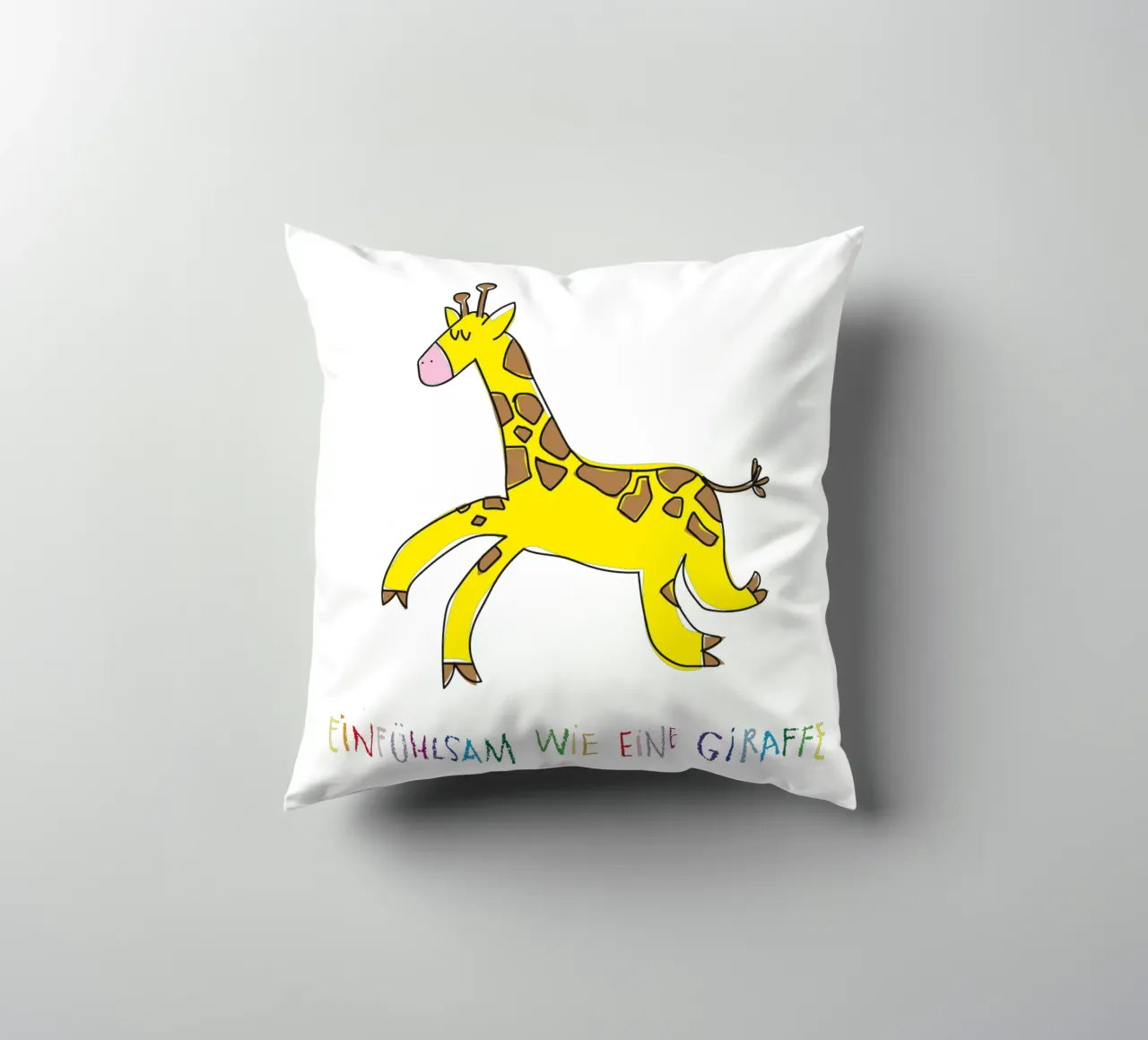 Einfühlsam wie eine Giraffe cuscino da Brushmeetspaper