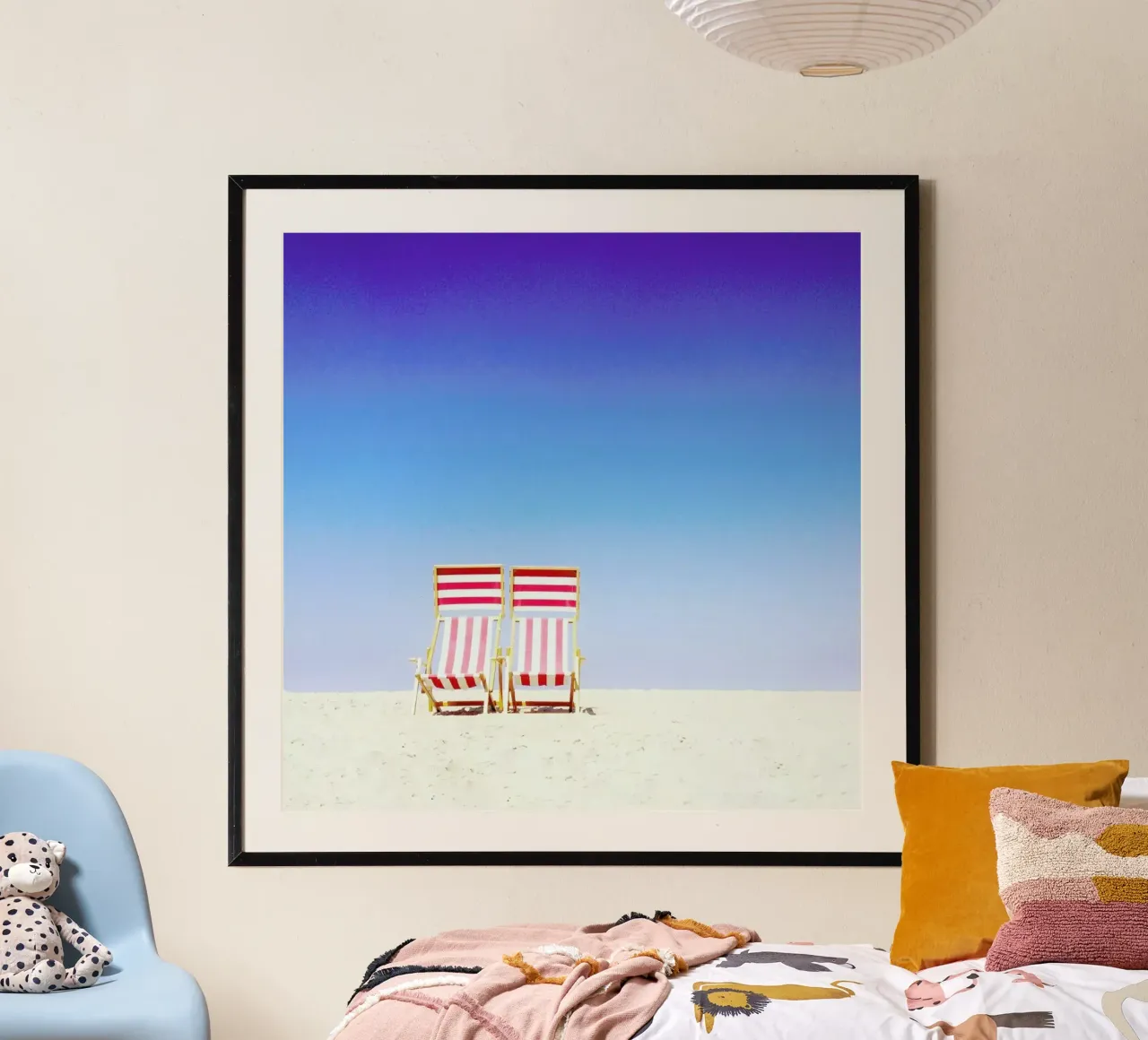 Beach Chairs poster con telaio in plastica da Maria Sattrup