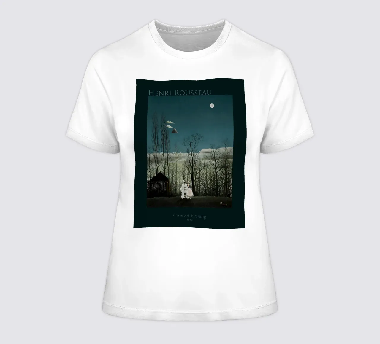 Rousseau "Carnival Evening" - l'art dans un design élégant t-shirt ajusté pour femmes de Little Art Histories