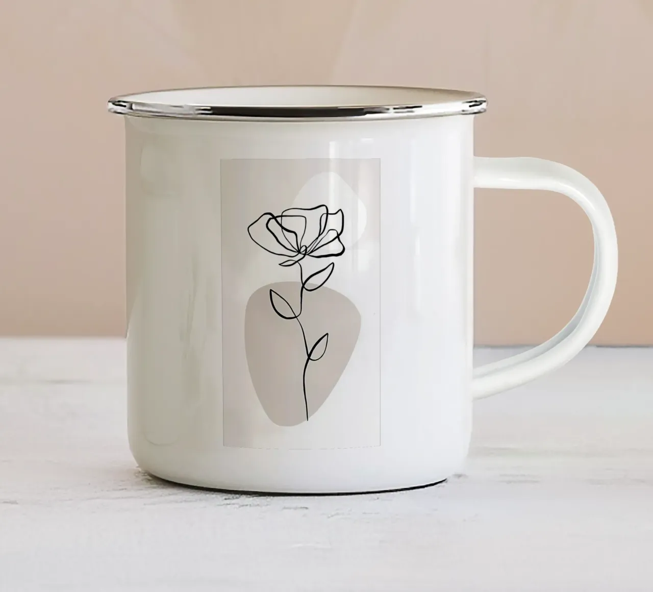 Linee botaniche n. 1 tazza in smalto da mitaco
