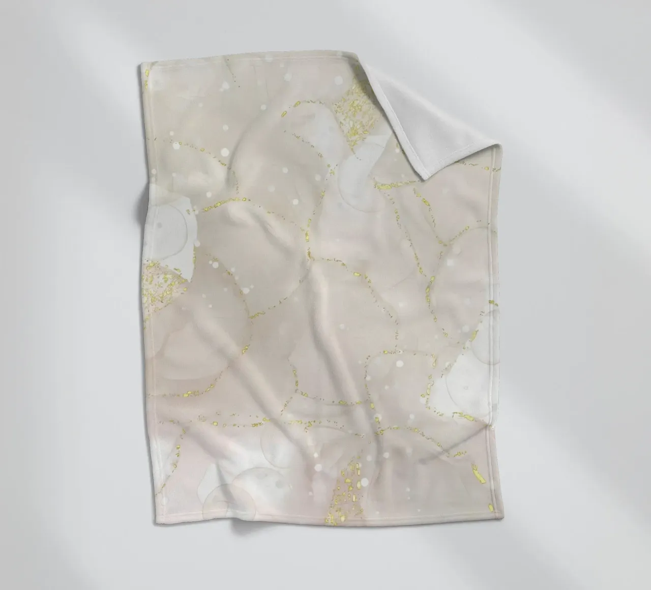Marmo marrone con linea e scintillio d'oro coperta in pile da mitaco