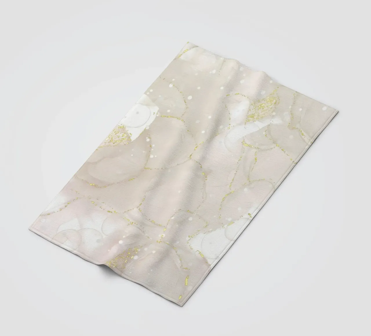 Marmo marrone con linea e scintillio d'oro coperta in pile da mitaco