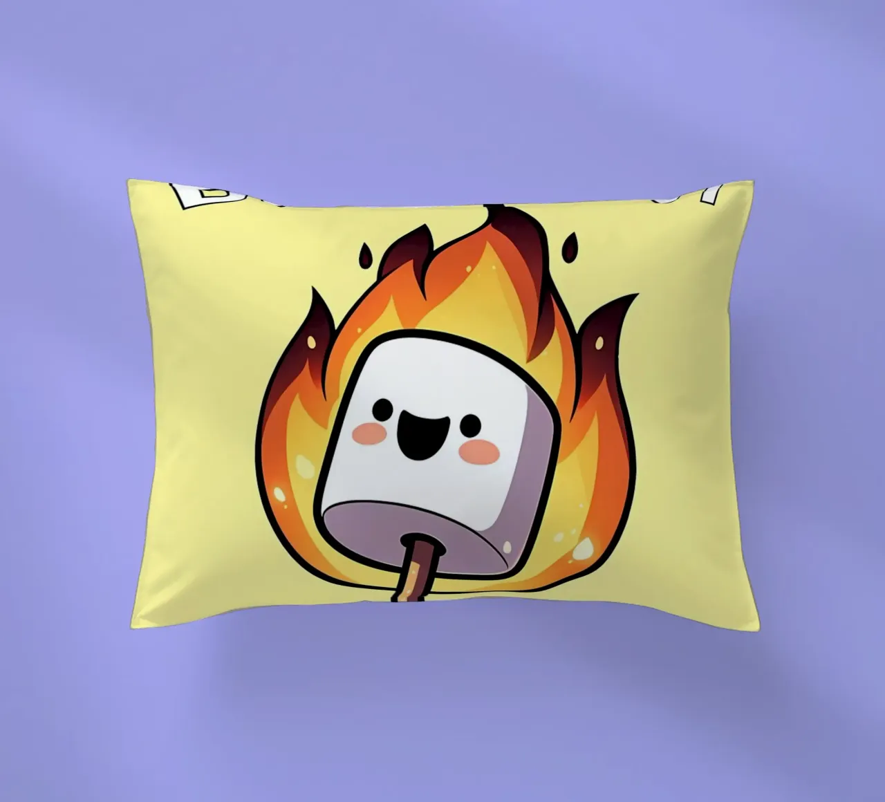 Maglietta divertente Marshmallow Burnt Out But Optimistic cuscino da mitaco