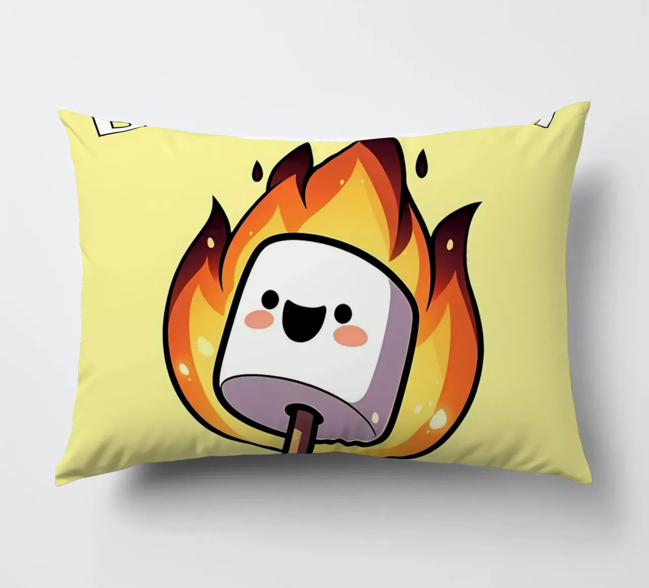 Maglietta divertente Marshmallow Burnt Out But Optimistic cuscino da mitaco