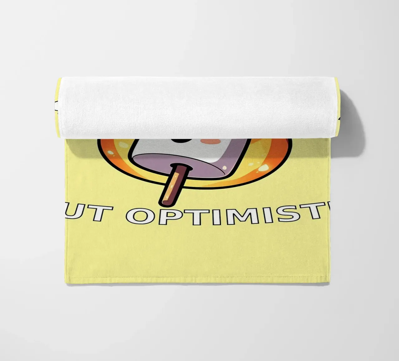 Maglietta divertente Marshmallow Burnt Out But Optimistic telo mare da mitaco