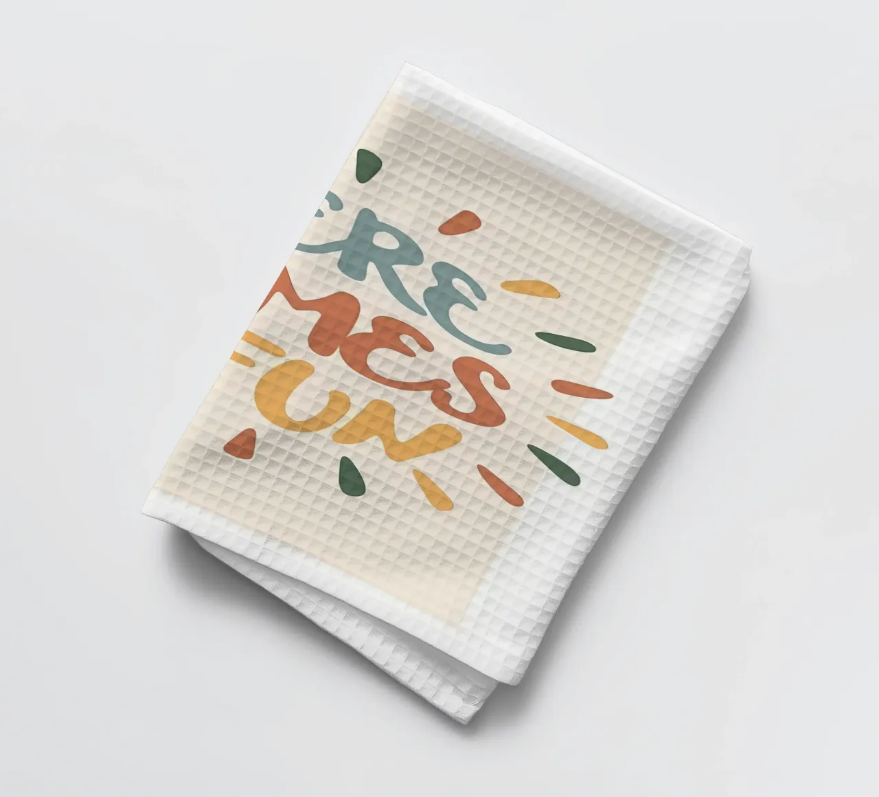 Here Comes the Fun tea towel by Manhmai