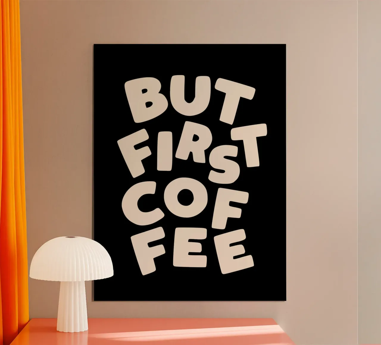 Ma prima il caffè Decorazione murale monocromatica per la cucina moderna poster da THE MOTIVATED TYPE