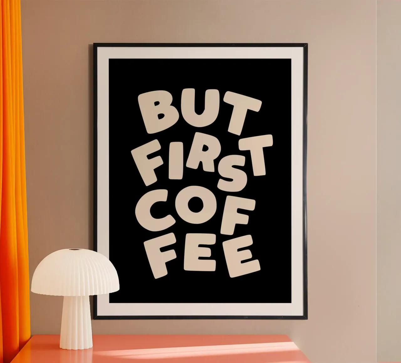 Ma prima il caffè Decorazione murale monocromatica per la cucina moderna poster da THE MOTIVATED TYPE