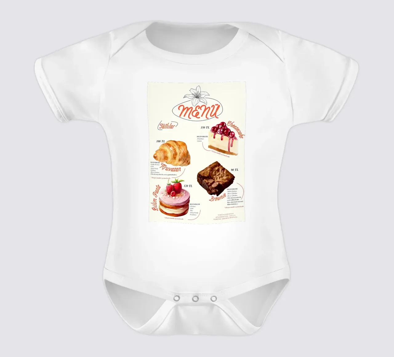 cake menu babyrompertje korte mouwen van mitaco