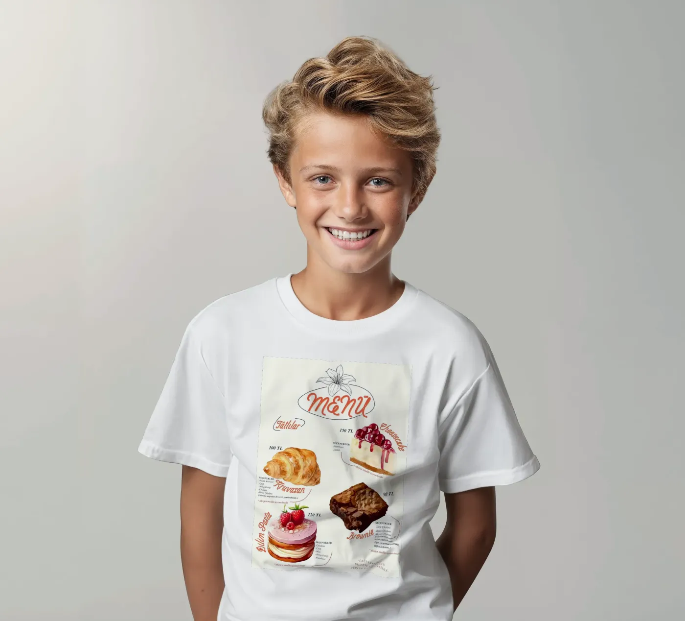 menu torta t-shirt bambini da mitaco
