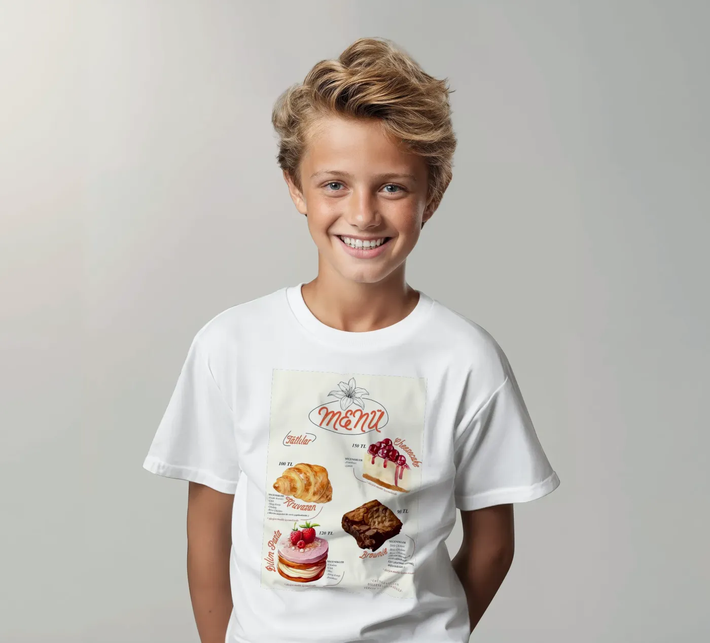 menu torta t-shirt bambini da mitaco