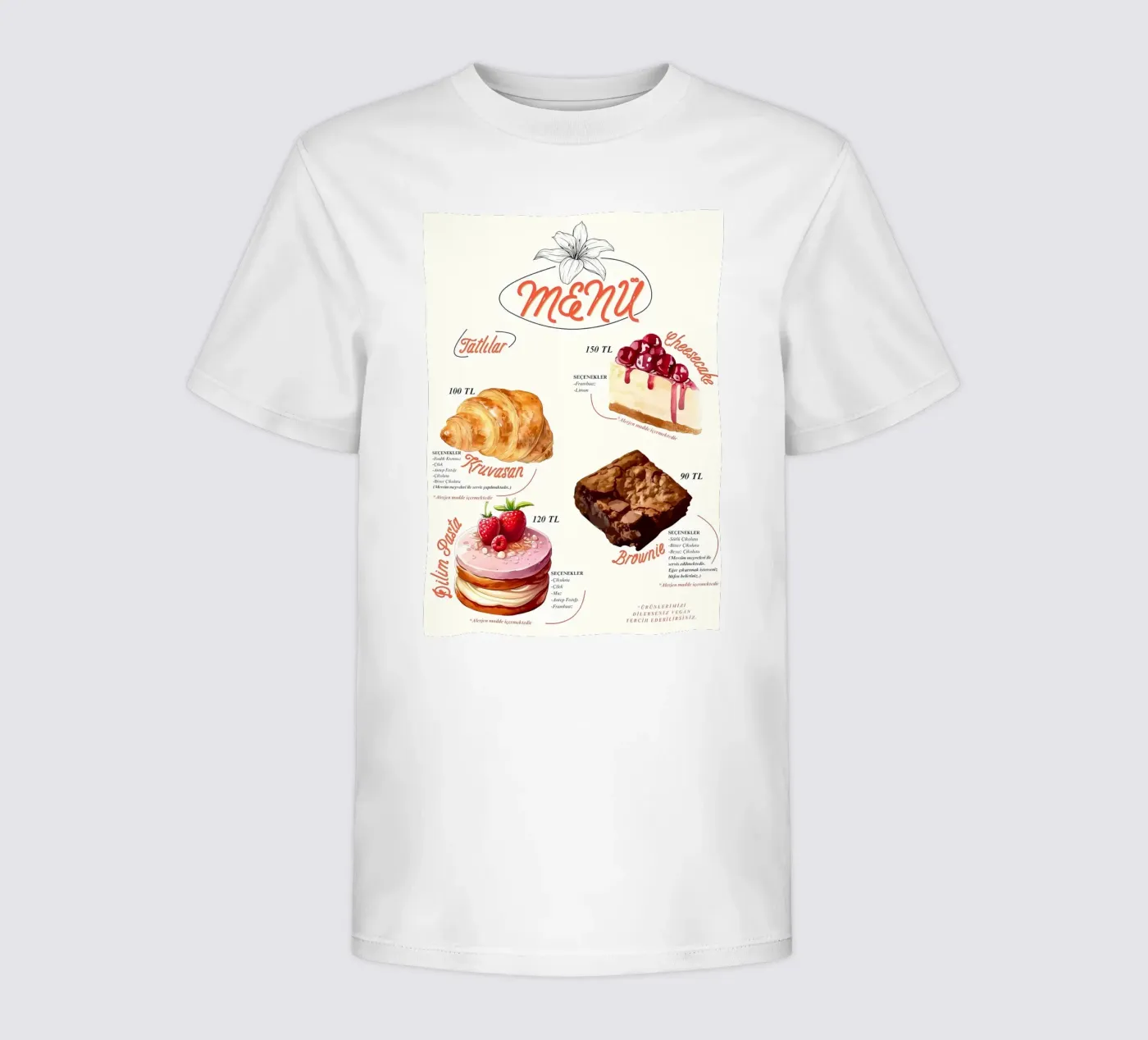 menu torta t-shirt bambini da mitaco