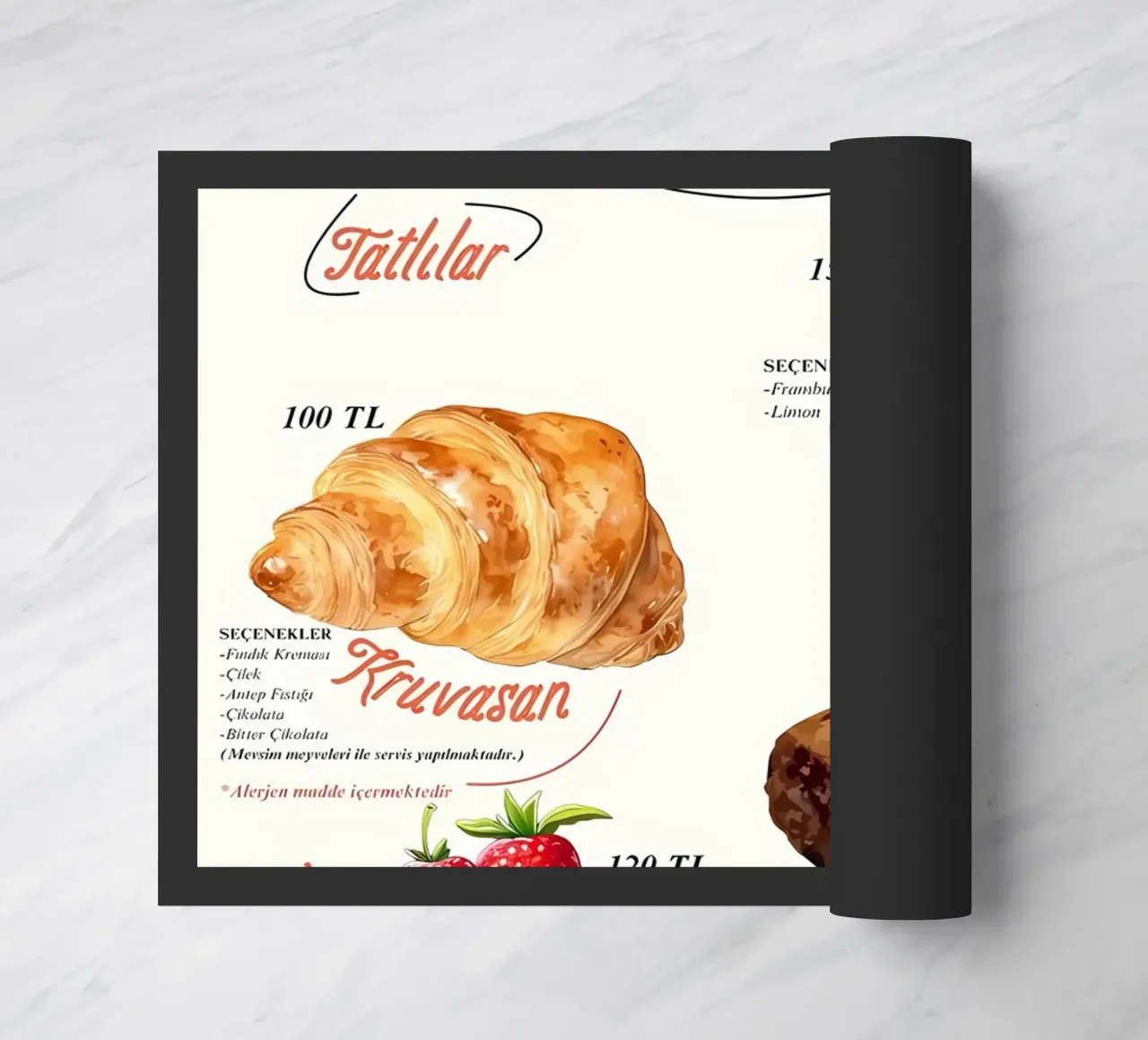 cake menu doormat by mitaco