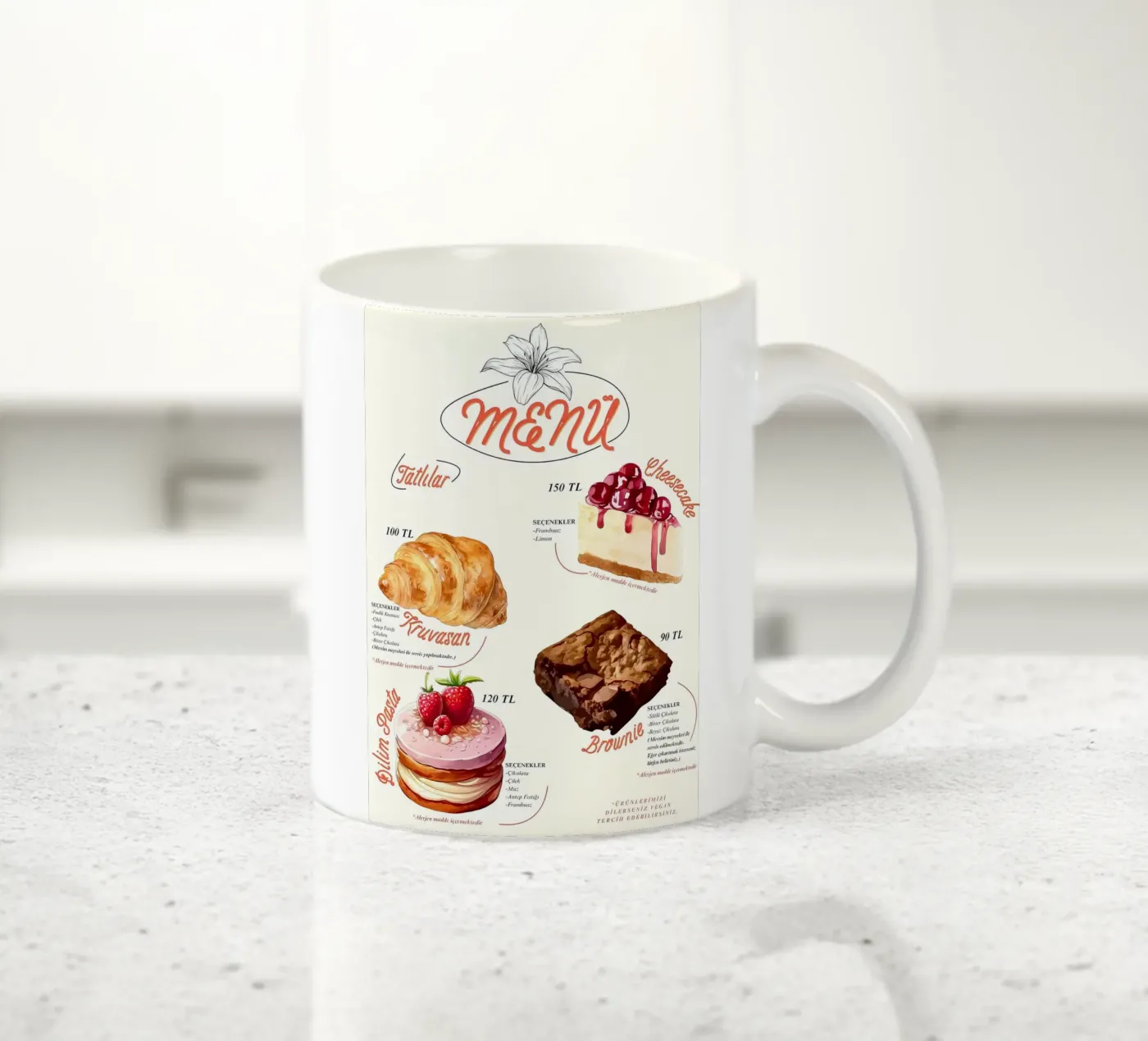 cake menu ceramic mug by mitaco