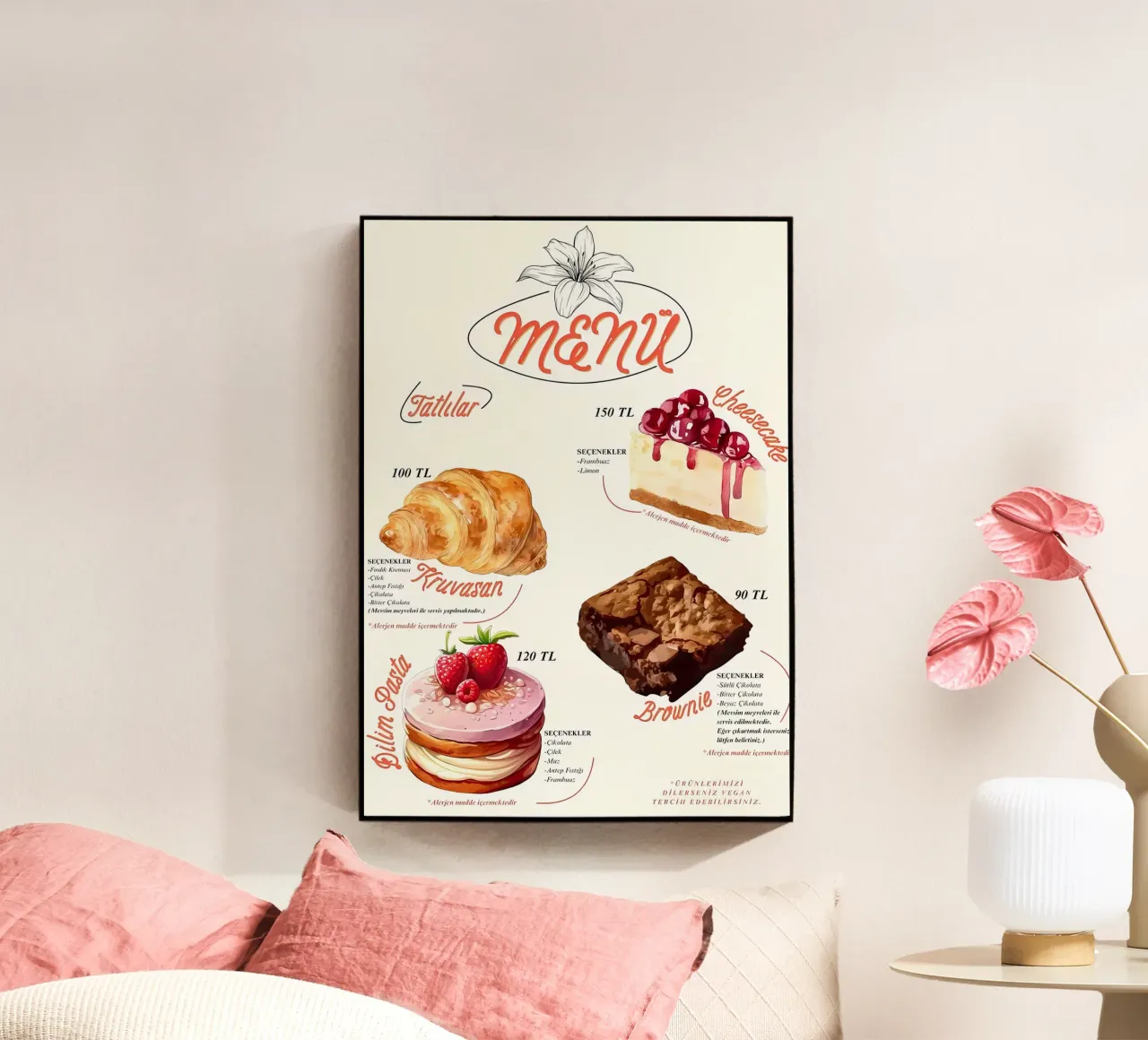 cake menu acrylic glass by mitaco