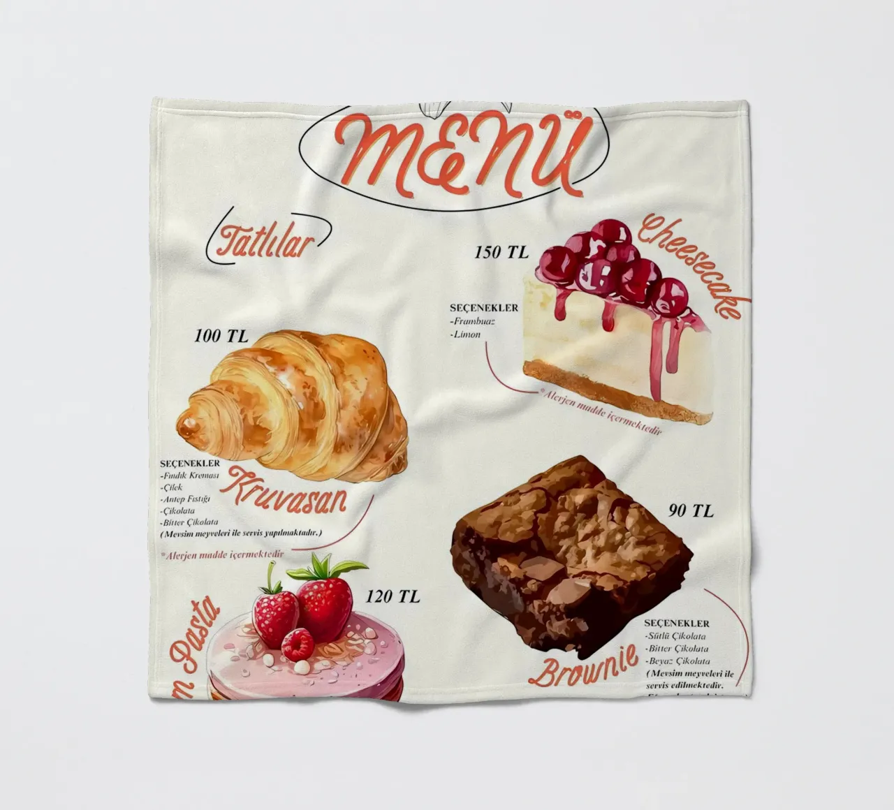 Kuchenmenü Fleecedecke von mitaco