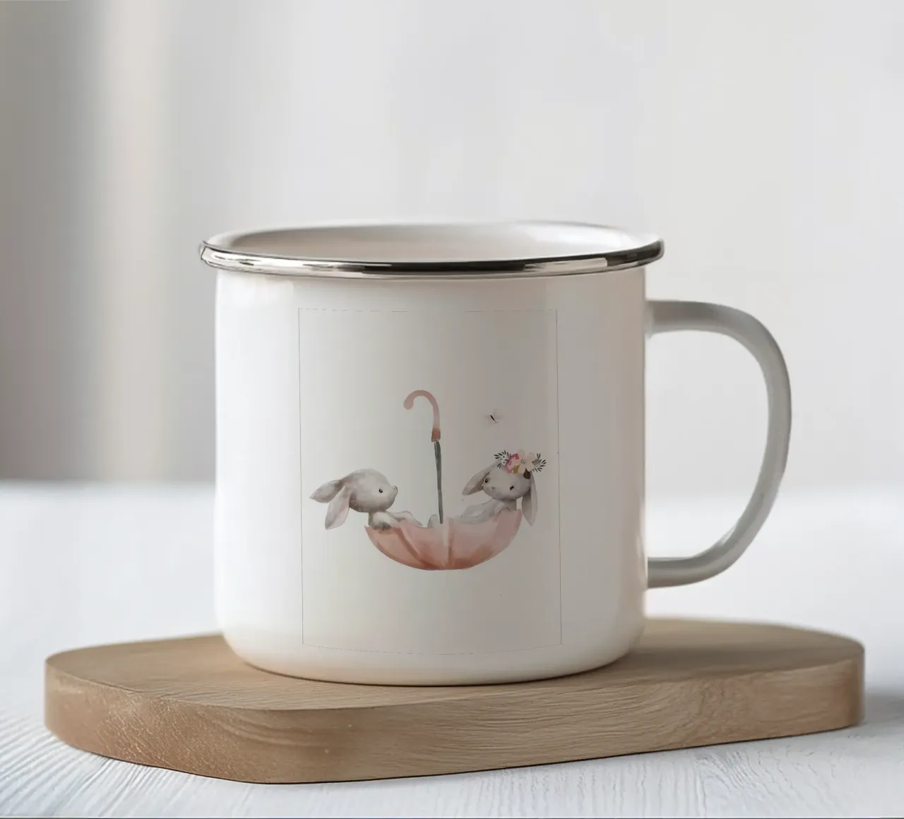 Coppia Rabit tazza in smalto da mitaco