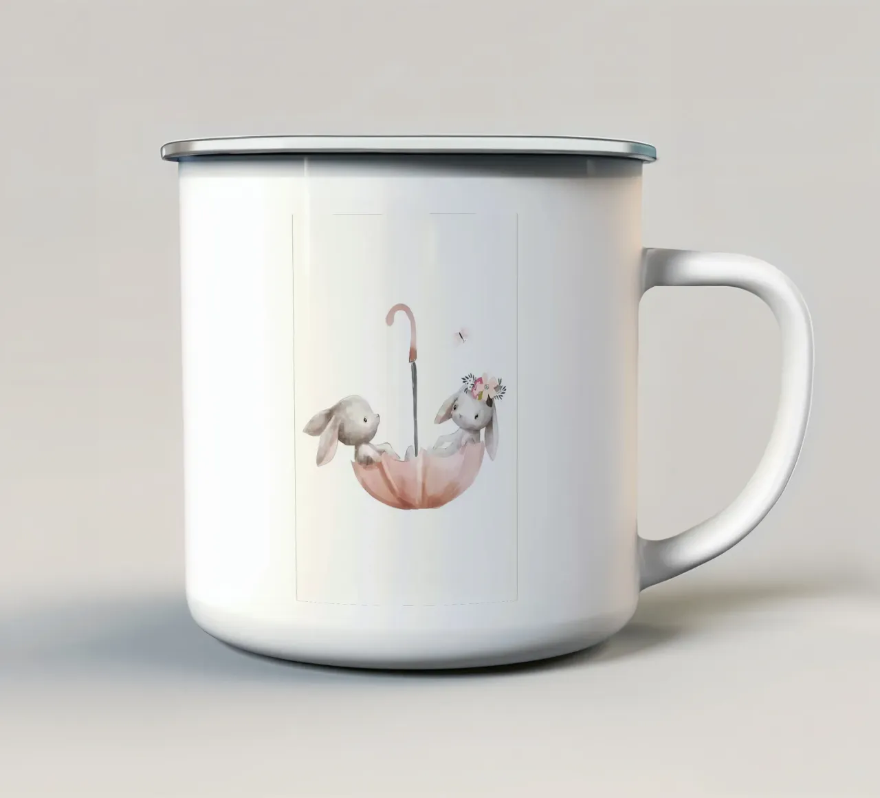 Coppia Rabit tazza in smalto da mitaco
