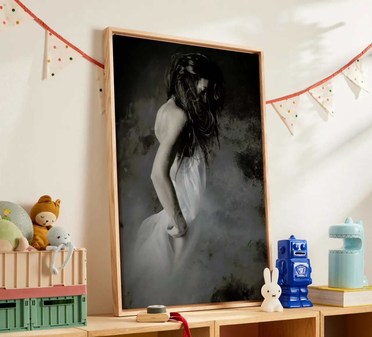 Grey - Olga Mest tela con Cornice a cassetta da Pictufy
