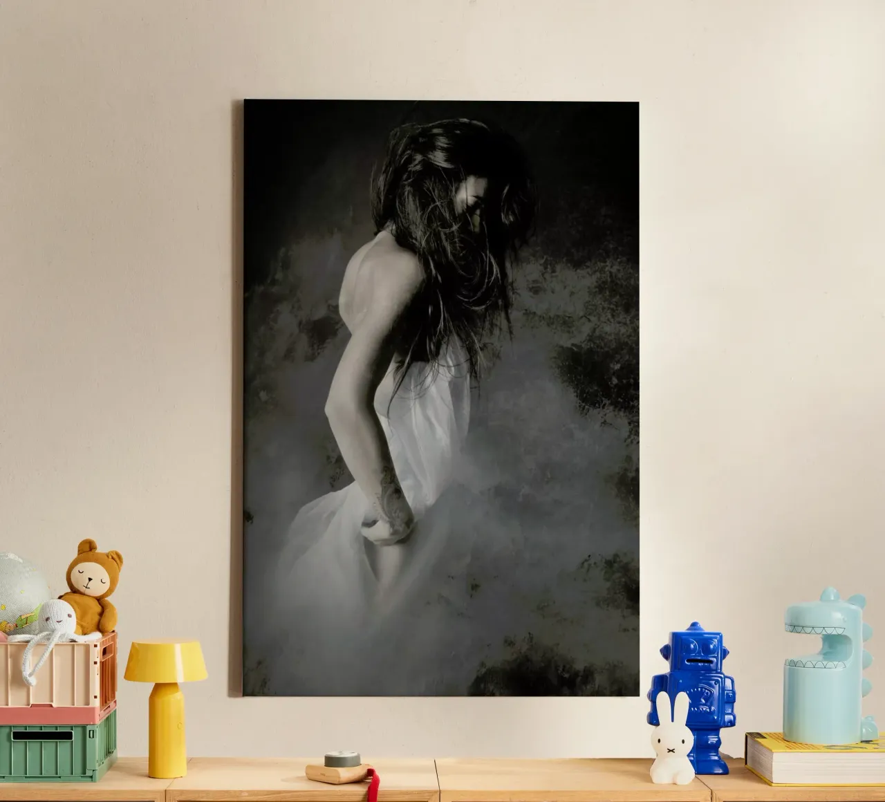 Grey - Olga Mest tela con Cornice a cassetta da Pictufy